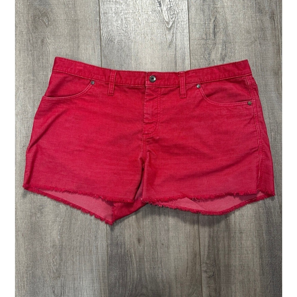 Carve Designs Red Corduroy Cut Off Shorts Womens Size 14